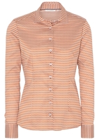 ETERNA LANGARM BLUSE MODERN CLASSIC SATINBINDUNG BRAUN/WEISS BEDRUCKT