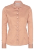 ETERNA LANGARM BLUSE MODERN CLASSIC SATINBINDUNG BRAUN/WEISS BEDRUCKT