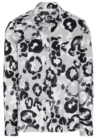 ETERNA LANGARM BLUSE MODERN CLASSIC SATINBINDUNG GRAU/SCHWARZ BEDRUCKT
