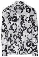 ETERNA LANGARM BLUSE MODERN CLASSIC SATINBINDUNG GRAU/SCHWARZ BEDRUCKT