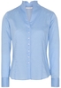 ETERNA LANGARM BLUSE MODERN CLASSIC SATINBINDUNG HELLBLAU/WEISS