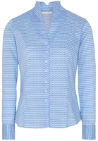 ETERNA LANGARM BLUSE MODERN CLASSIC SATINBINDUNG HELLBLAU/WEISS