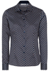 ETERNA LANGARM BLUSE MODERN CLASSIC SATINBINDUNG MARINE BEDRUCKT