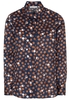 ETERNA LANGARM BLUSE MODERN CLASSIC SATINBINDUNG MARINE BEDRUCKT