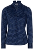 ETERNA LANGARM BLUSE MODERN CLASSIC SATINBINDUNG MARINE BEDRUCKT