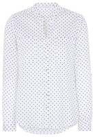 ETERNA LANGARM BLUSE MODERN CLASSIC SATINBINDUNG MARINE BEDRUCKT
