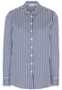 ETERNA LANGARM BLUSE MODERN CLASSIC SATINBINDUNG MARINE GESTREIFT