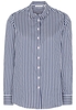 ETERNA LANGARM BLUSE MODERN CLASSIC SATINBINDUNG MARINE GESTREIFT