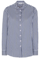 ETERNA LANGARM BLUSE MODERN CLASSIC SATINBINDUNG MARINE GESTREIFT