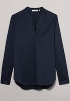 ETERNA LANGARM BLUSE MODERN CLASSIC SATINBINDUNG MARINE UNIFARBEN