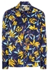 ETERNA LANGARM BLUSE MODERN CLASSIC SATINBINDUNG MARINE/BUNT BEDRUCKT