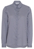 ETERNA LANGARM BLUSE MODERN CLASSIC SATINBINDUNG MARINE/WEISS BEDRUCKT