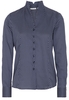 ETERNA LANGARM BLUSE MODERN CLASSIC SATINBINDUNG MARINE/WEISS BEDRUCKT