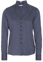ETERNA LANGARM BLUSE MODERN CLASSIC SATINBINDUNG MARINE/WEISS BEDRUCKT