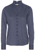 ETERNA LANGARM BLUSE MODERN CLASSIC SATINBINDUNG MARINE/WEISS BEDRUCKT