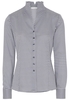 ETERNA LANGARM BLUSE MODERN CLASSIC SATINBINDUNG MARINE/WEISS BEDRUCKT
