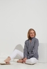 ETERNA LANGARM BLUSE MODERN CLASSIC SATINBINDUNG MARINE/WEISS BEDRUCKT