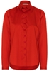 ETERNA LANGARM BLUSE MODERN CLASSIC SATINBINDUNG ORANGE-ROT UNIFARBEN