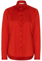 ETERNA LANGARM BLUSE MODERN CLASSIC SATINBINDUNG ORANGE-ROT UNIFARBEN