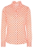 ETERNA LANGARM BLUSE MODERN CLASSIC SATINBINDUNG ORANGE/WEISS BEDRUCKT
