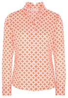 ETERNA LANGARM BLUSE MODERN CLASSIC SATINBINDUNG ORANGE/WEISS BEDRUCKT