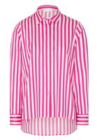 ETERNA LANGARM BLUSE MODERN CLASSIC SATINBINDUNG PINK/WEISS GESTREIFT