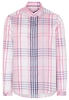 ETERNA LANGARM BLUSE MODERN CLASSIC SATINBINDUNG ROSE/BLAU/WEISS