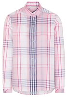 ETERNA LANGARM BLUSE MODERN CLASSIC SATINBINDUNG ROSE/BLAU/WEISS