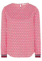 ETERNA LANGARM BLUSE MODERN CLASSIC SATINBINDUNG ROT BEDRUCKT