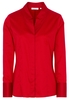 ETERNA LANGARM BLUSE MODERN CLASSIC SATINBINDUNG ROT UNIFARBEN