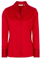 ETERNA LANGARM BLUSE MODERN CLASSIC SATINBINDUNG ROT UNIFARBEN