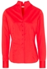 ETERNA LANGARM BLUSE MODERN CLASSIC SATINBINDUNG ROT UNIFARBEN