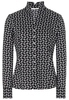 ETERNA LANGARM BLUSE MODERN CLASSIC SATINBINDUNG SCHWARZ/WEISS