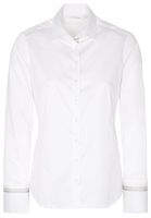 ETERNA LANGARM BLUSE MODERN CLASSIC SATINBINDUNG WEISS UNIFARBEN