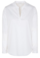 ETERNA LANGARM BLUSE MODERN CLASSIC SATINBINDUNG WEISS UNIFARBEN