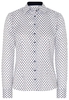 ETERNA LANGARM BLUSE MODERN CLASSIC SATINBINDUNG WEISS/BRAUN/BLAU