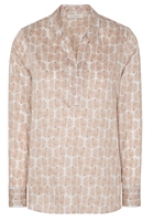 ETERNA LANGARM BLUSE MODERN CLASSIC SATINGEWEBE BEIGE BEDRUCKT