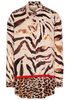 ETERNA LANGARM BLUSE MODERN CLASSIC SATINGEWEBE BEIGE/BRAUN BEDRUCKT