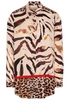 ETERNA LANGARM BLUSE MODERN CLASSIC SATINGEWEBE BEIGE/BRAUN BEDRUCKT