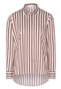 ETERNA LANGARM BLUSE MODERN CLASSIC SATINGEWEBE BRAUN/WEISS GESTREIFT