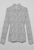ETERNA LANGARM BLUSE MODERN CLASSIC SATINGEWEBE CREMEWEISS/SCHWARZ