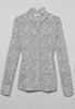 ETERNA LANGARM BLUSE MODERN CLASSIC SATINGEWEBE CREMEWEISS/SCHWARZ