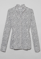 ETERNA LANGARM BLUSE MODERN CLASSIC SATINGEWEBE CREMEWEISS/SCHWARZ