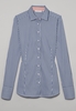 ETERNA LANGARM BLUSE MODERN CLASSIC SATINGEWEBE DUNKELBLAU GESTREIFT