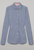 ETERNA LANGARM BLUSE MODERN CLASSIC SATINGEWEBE DUNKELBLAU GESTREIFT