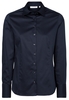 ETERNA LANGARM BLUSE MODERN CLASSIC SATINGEWEBE DUNKELBLAU UNIFARBEN