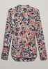 ETERNA LANGARM BLUSE MODERN CLASSIC SATINGEWEBE DUNKELBLAU/ORANGE