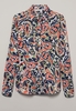 ETERNA LANGARM BLUSE MODERN CLASSIC SATINGEWEBE DUNKELBLAU/ORANGE