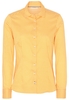 ETERNA LANGARM BLUSE MODERN CLASSIC SATINGEWEBE GELB/WEISS BEDRUCKT