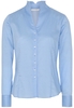 ETERNA LANGARM BLUSE MODERN CLASSIC SATINGEWEBE HELLBLAU/WEISS